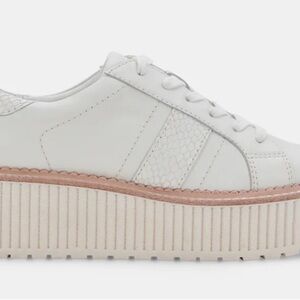 Dolce Vita Tiger White Cream Platform Sneakers